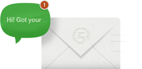 envelope and text bubble